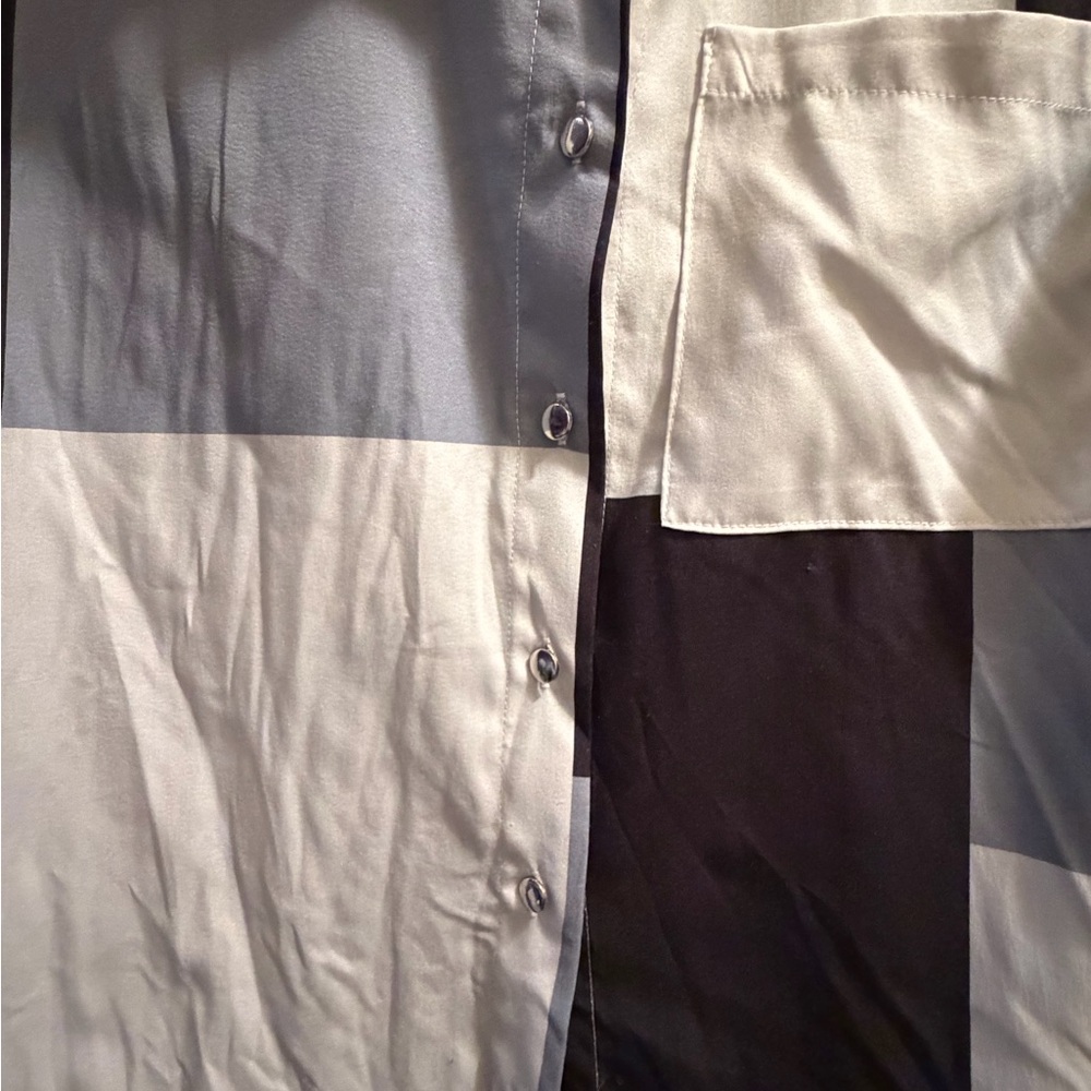 Modern Colorblock Button Down Shirt - Picture 2 of 4